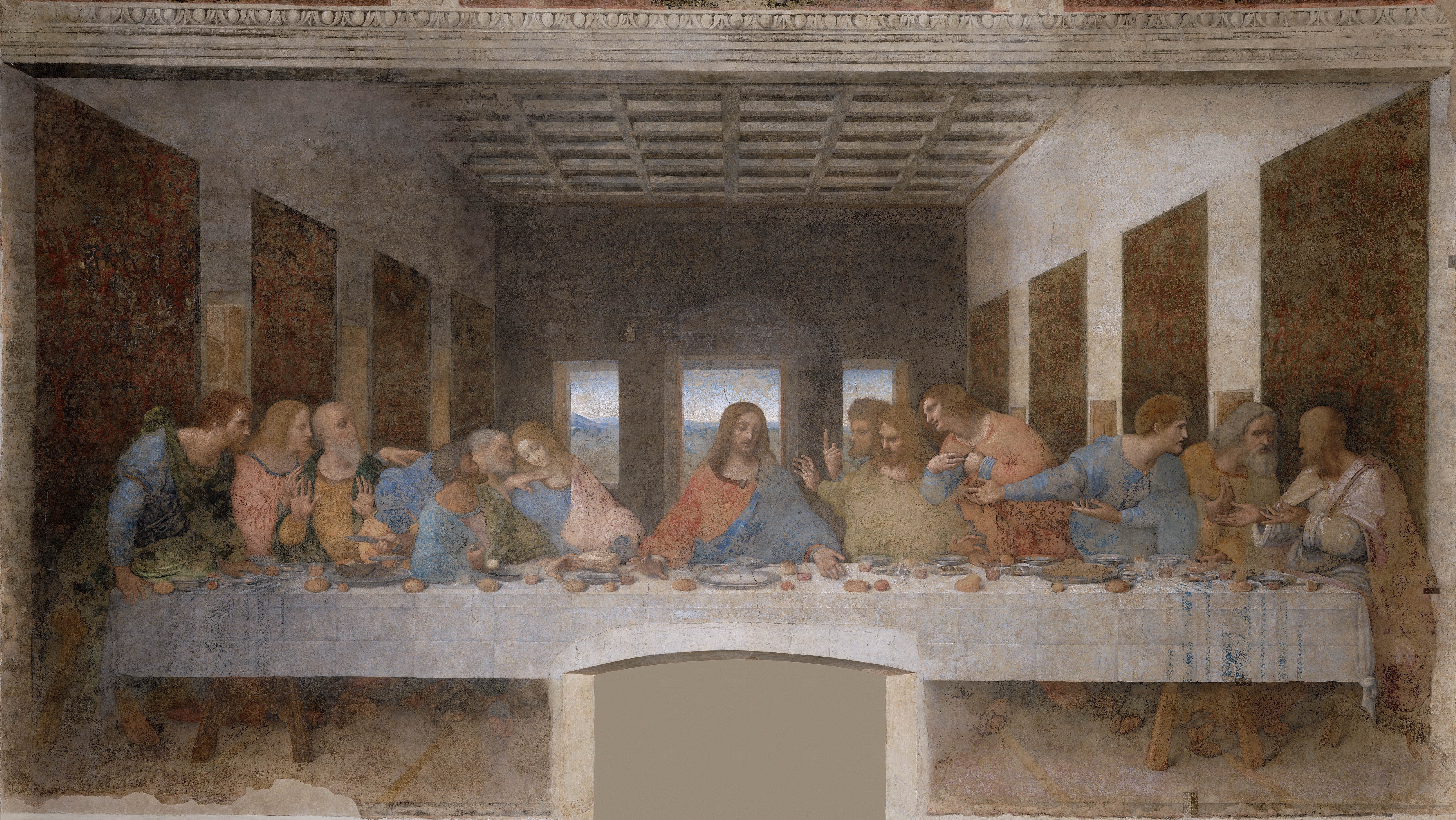 『最後の晩餐』（1495-1498年頃）レオナルド・ダ・ヴィンチ — パブリックドメイン