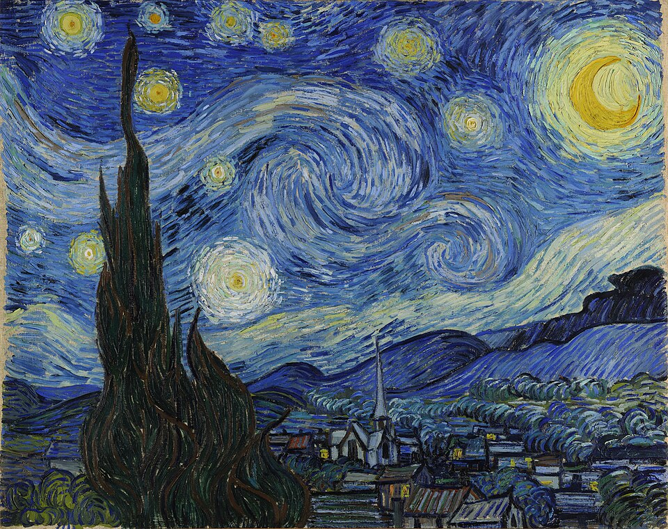 『星月夜』（1889年）フィンセント・ファン・ゴッホ — パブリックドメイン